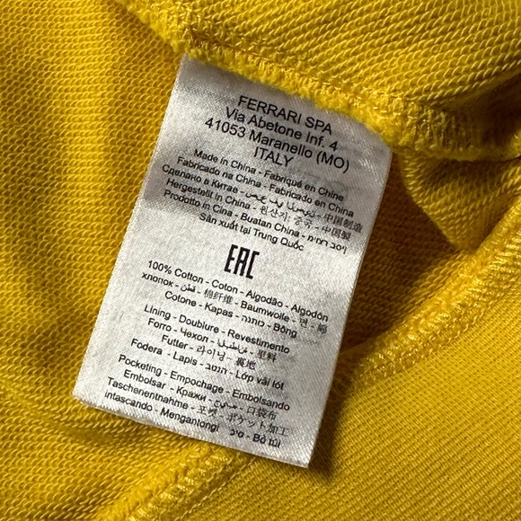 Kids Ferrari Yellow Jacket Size 11/12 New - Picture 9 of 13
